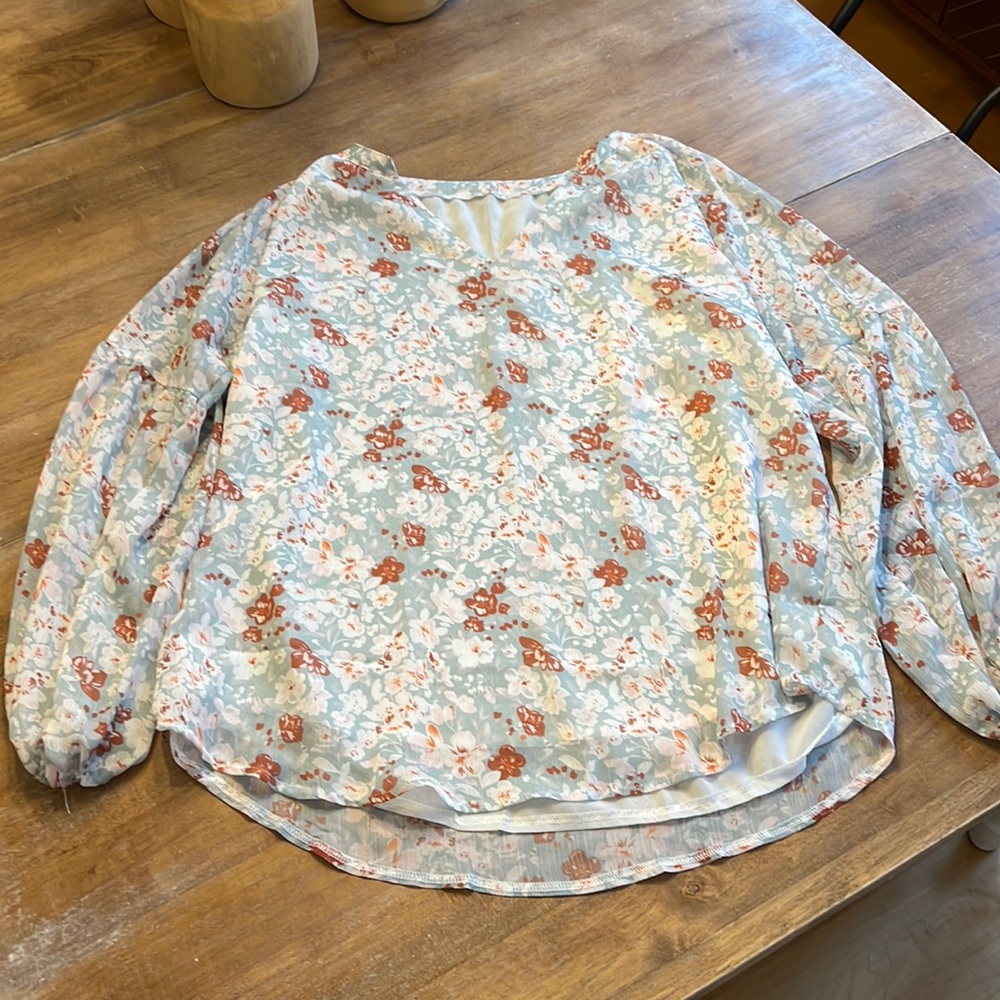 XL Floral sheer top